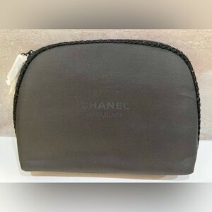 Chanel Maquillage Beauty Bag - Classic Black With Shiny Tweed Trim (2 Zips) NEW